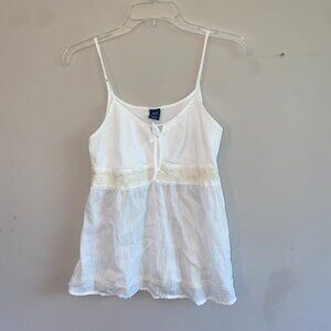 GAP White Cami with Embroidery and Adjustable Straps